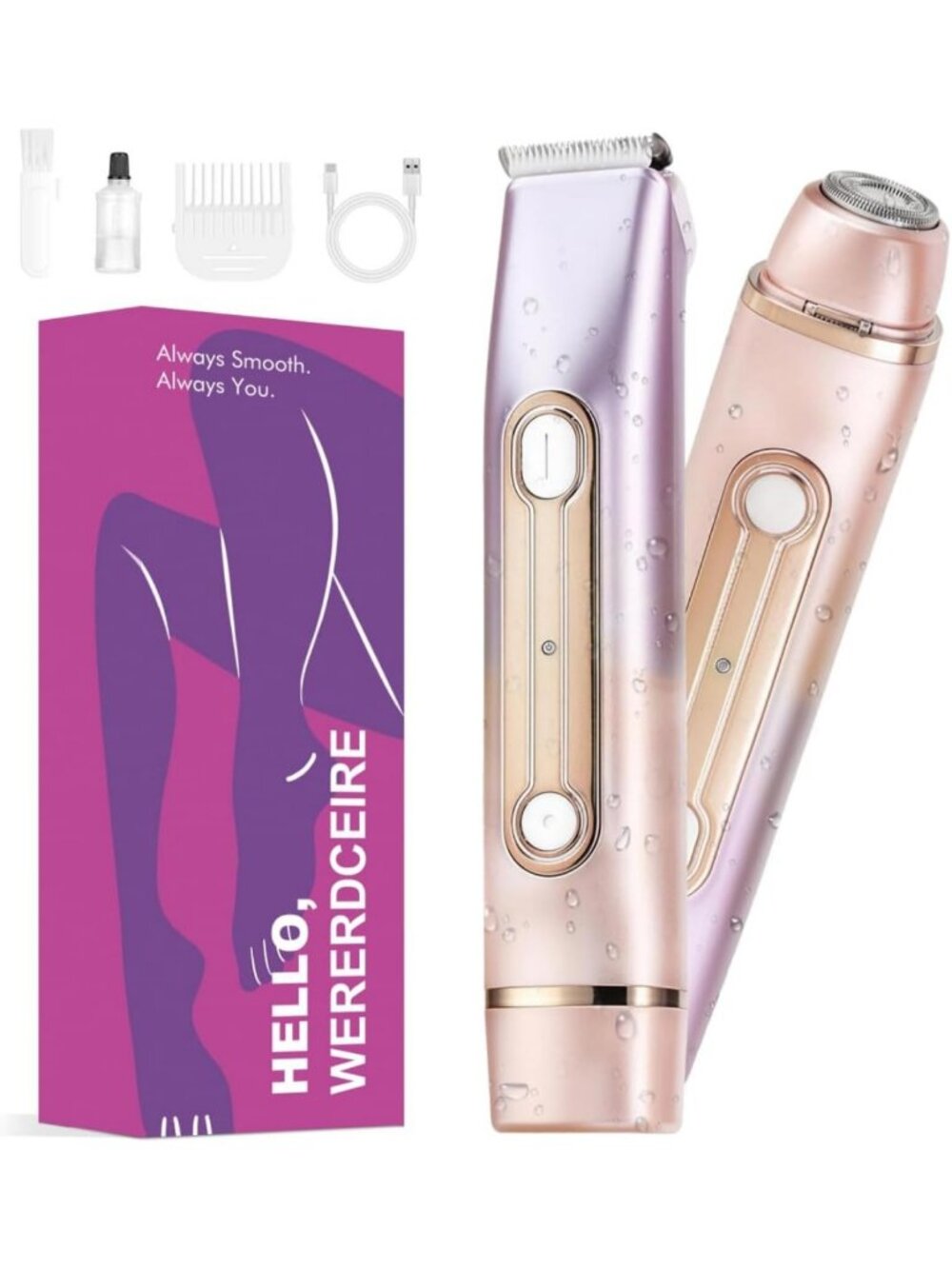 Waterproof Dual-Head Bikini Trimmer for Women | Electric Razor for Smooth Skin
